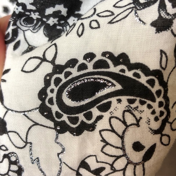 *SOLD* Cool Cotton Paisley Sundress Fully Lined Padded Top Elastic Shirring Sz L - Picture 5 of 12